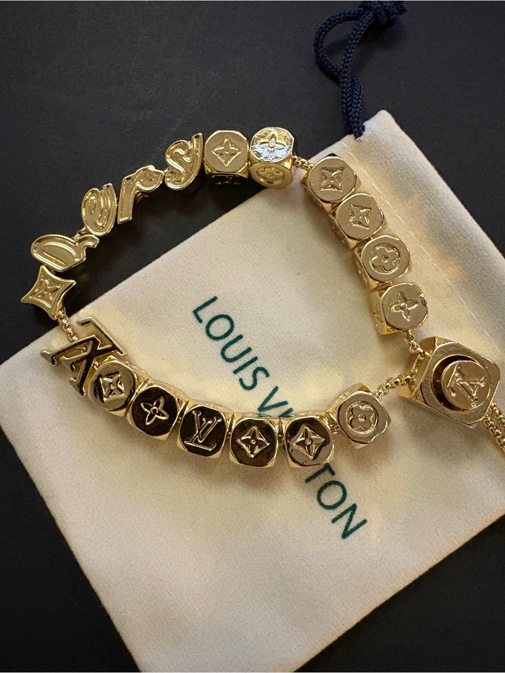 Stainless Steel Gold Bolo Slider Charm Chain Bracelet Adjustable
